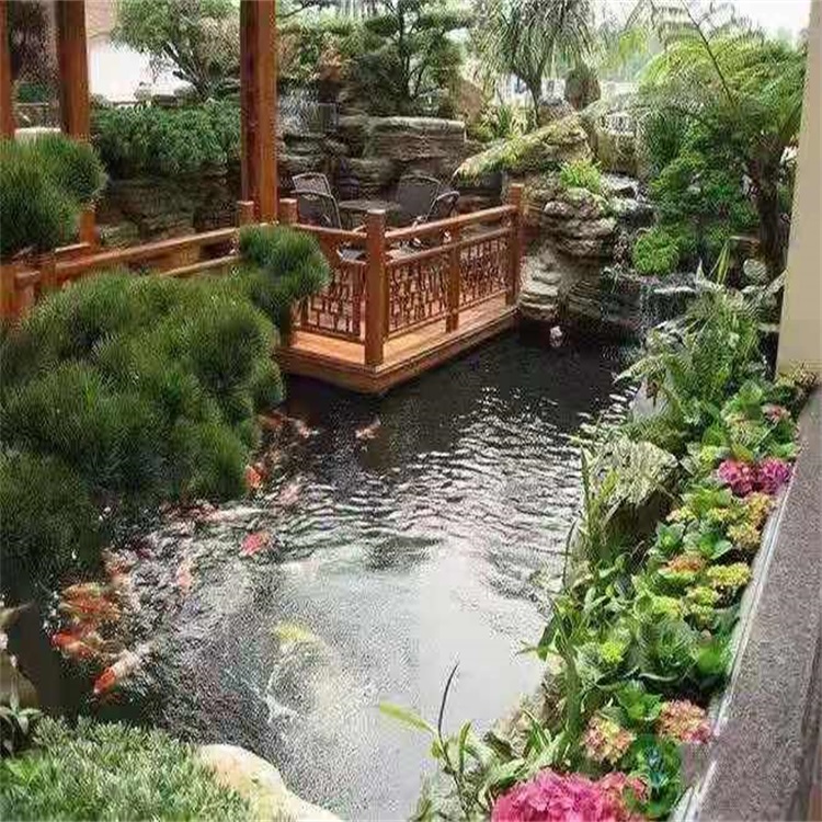 将乐别墅庭院景观设计鱼池